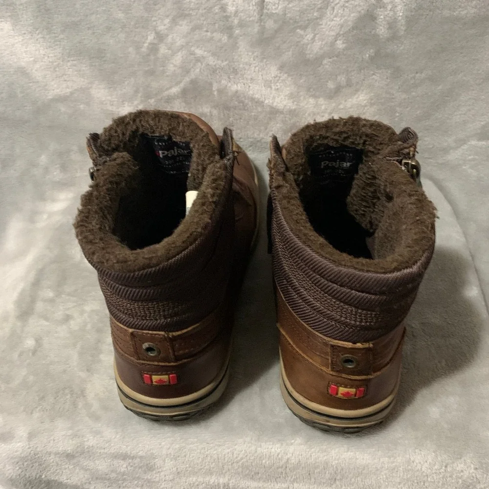 Pajar Boots Men's Brown Leather‎ Insulated Waterproof Winter Snow Boots